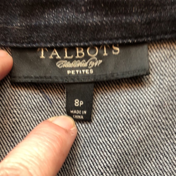 Talbots dark wash jean jacket - Picture 3 of 10